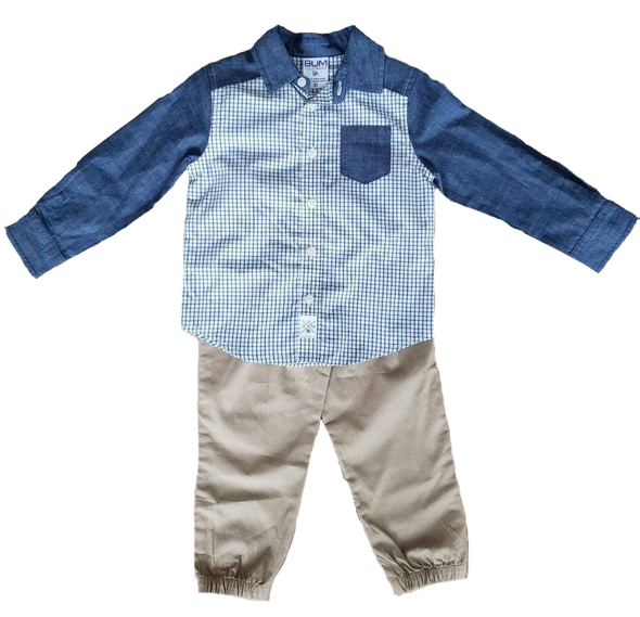 Two-Toned Plaid Toddler Set